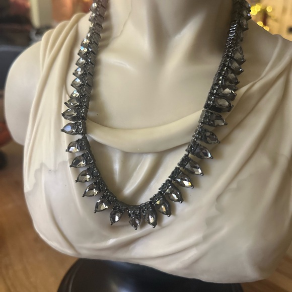 LOGO by Lori Goldstein Jewelry - LOGO Lori Goldstein  gunmetal smoky grey crystal 20”Necklace with extender